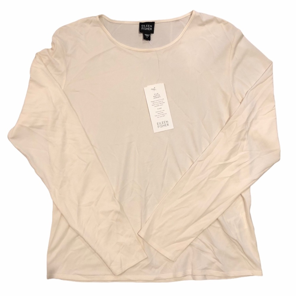 Eileen Fisher Silk Matte Jersey L/S Top